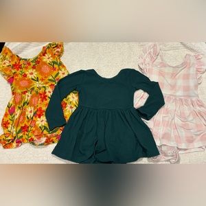 Play by Little Sleepies Lot of 3 Girl Baby Twirl Dresses Bamboo Size 6-12 Months